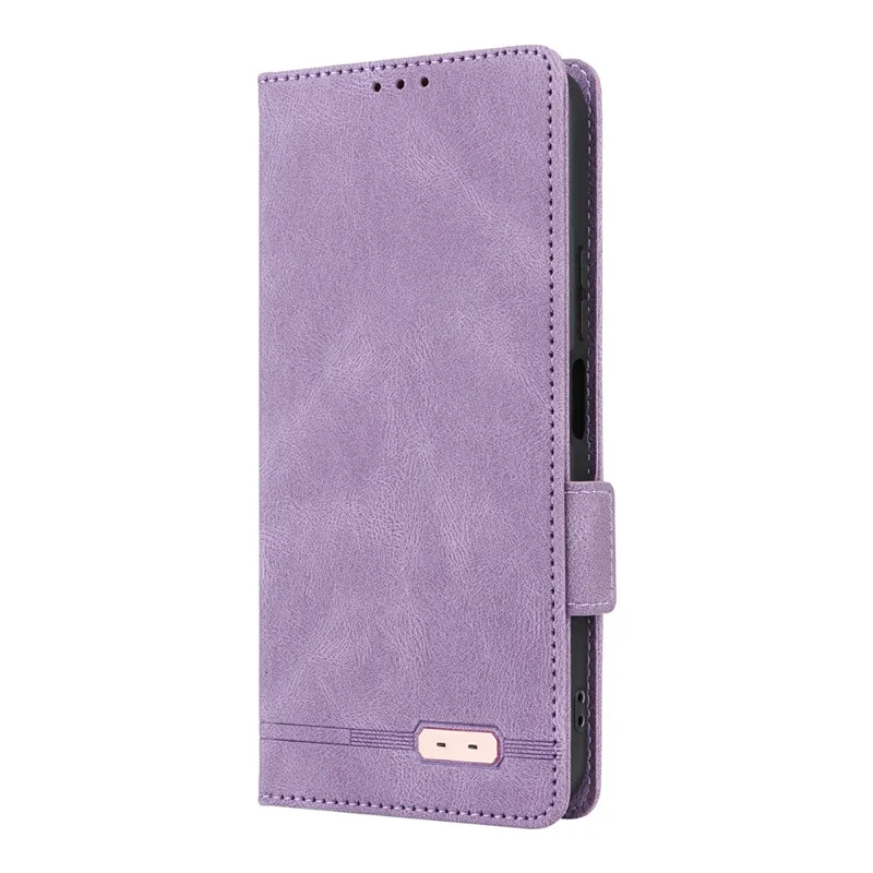 For Realme C85 5G Phone Case Leather Wallet Flip Phone Cover with Hardware Decor - Purple