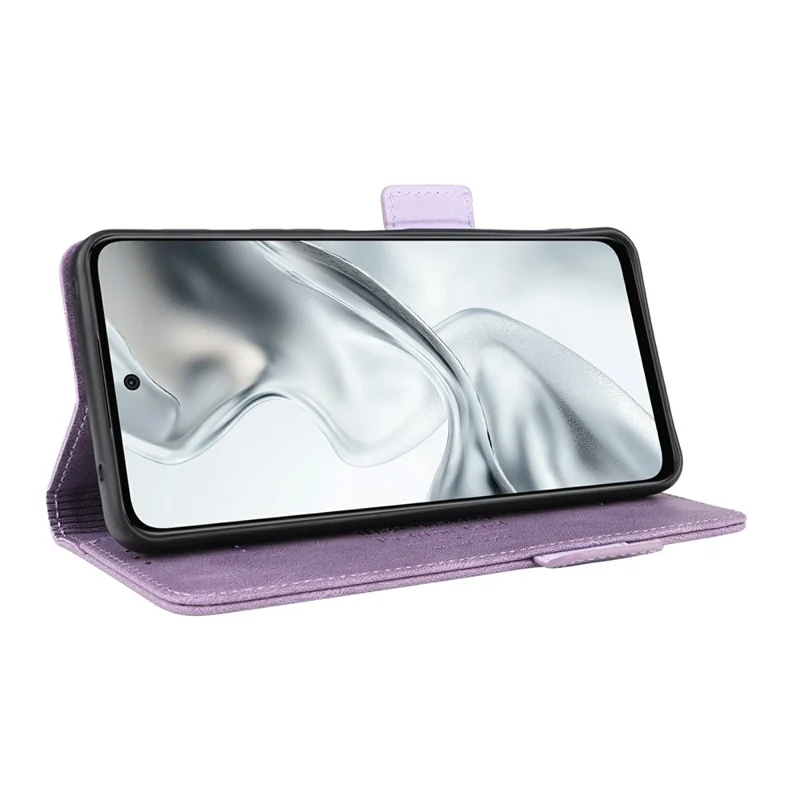 For ZTE nubia S2 Phone Case Leather Wallet Flip Phone Cover with Hardware Decor - Purple