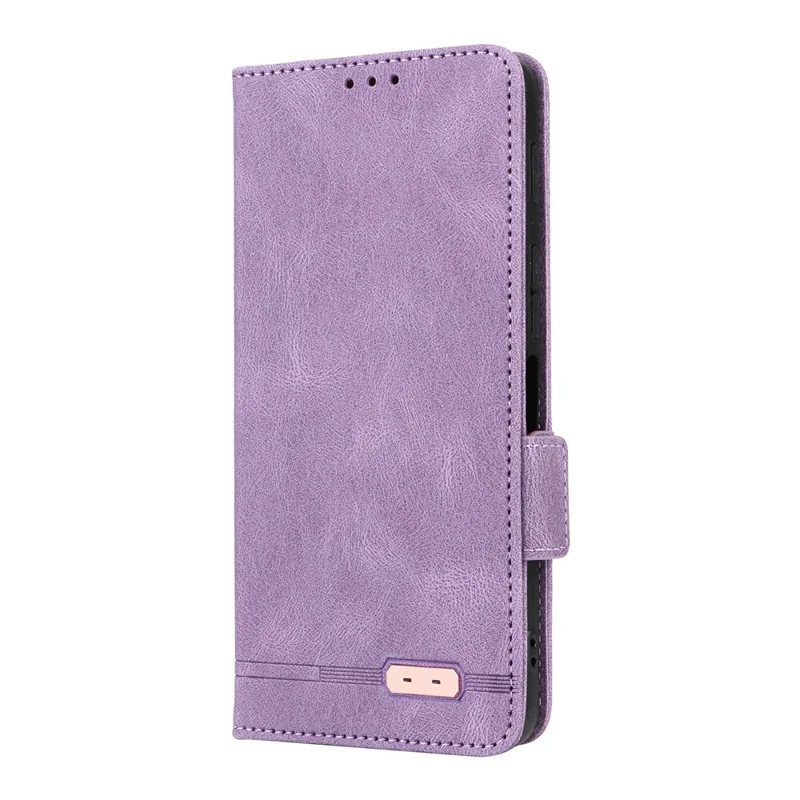 For ZTE nubia S2 Phone Case Leather Wallet Flip Phone Cover with Hardware Decor - Purple