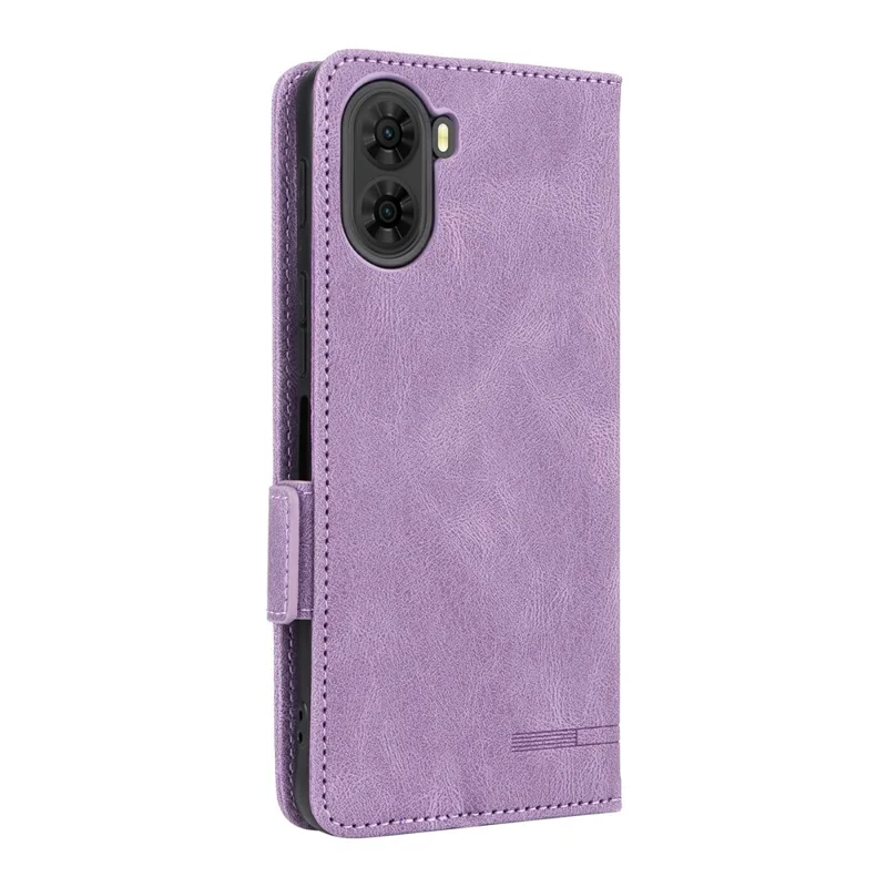 For ZTE nubia S2 Phone Case Leather Wallet Flip Phone Cover with Hardware Decor - Purple