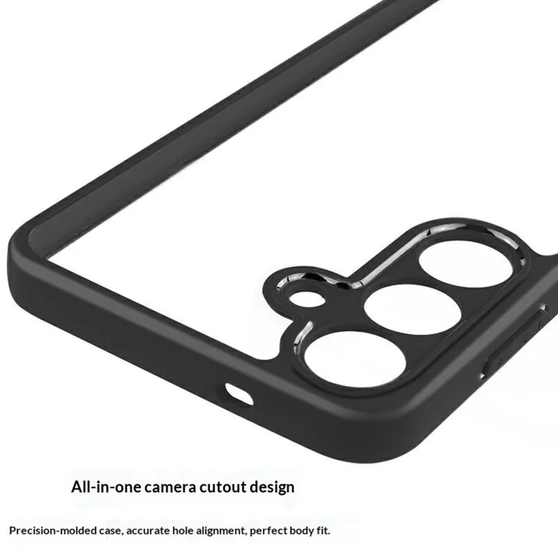 For Samsung Galaxy S26+ Phone Case Shockproof PC + TPU Clear Back Cover - Black+Transparent