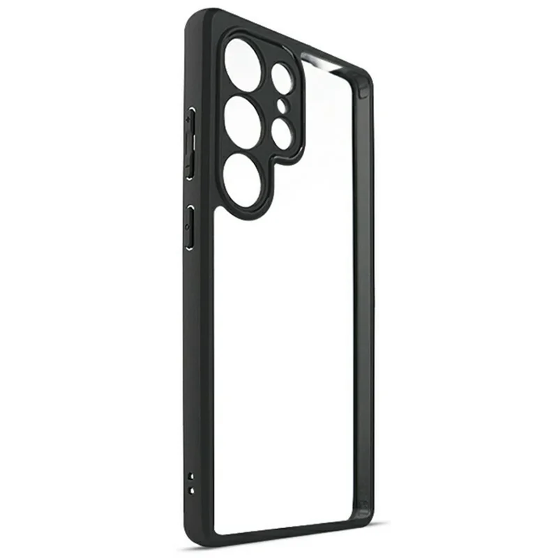 For Samsung Galaxy S26 Ultra Phone Case Shockproof PC + TPU Clear Back Cover - Black+Transparent