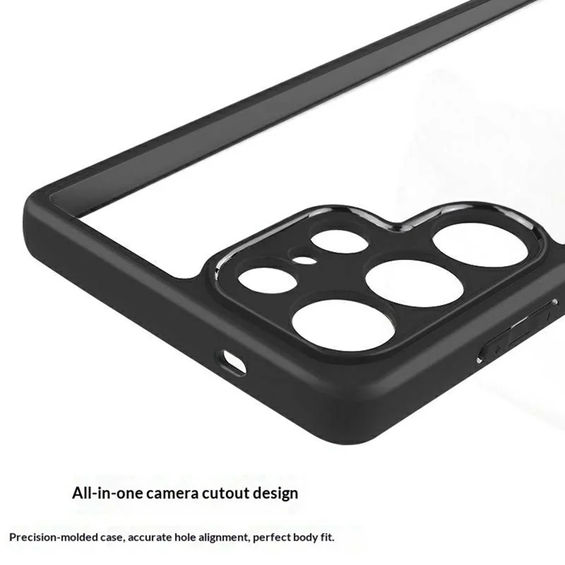 For Samsung Galaxy S26 Ultra Phone Case Shockproof PC + TPU Clear Back Cover - Black+Transparent