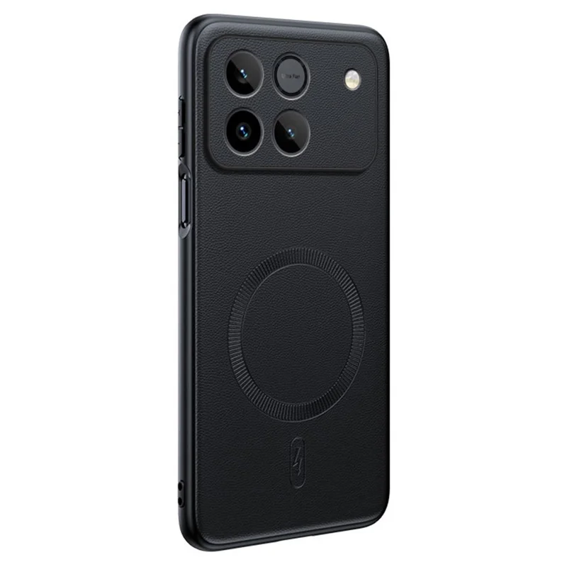 Für Honor Win 5G Magnetische Hülle Lederbeschichtete TPU + PC Handyhülle - Schwarz