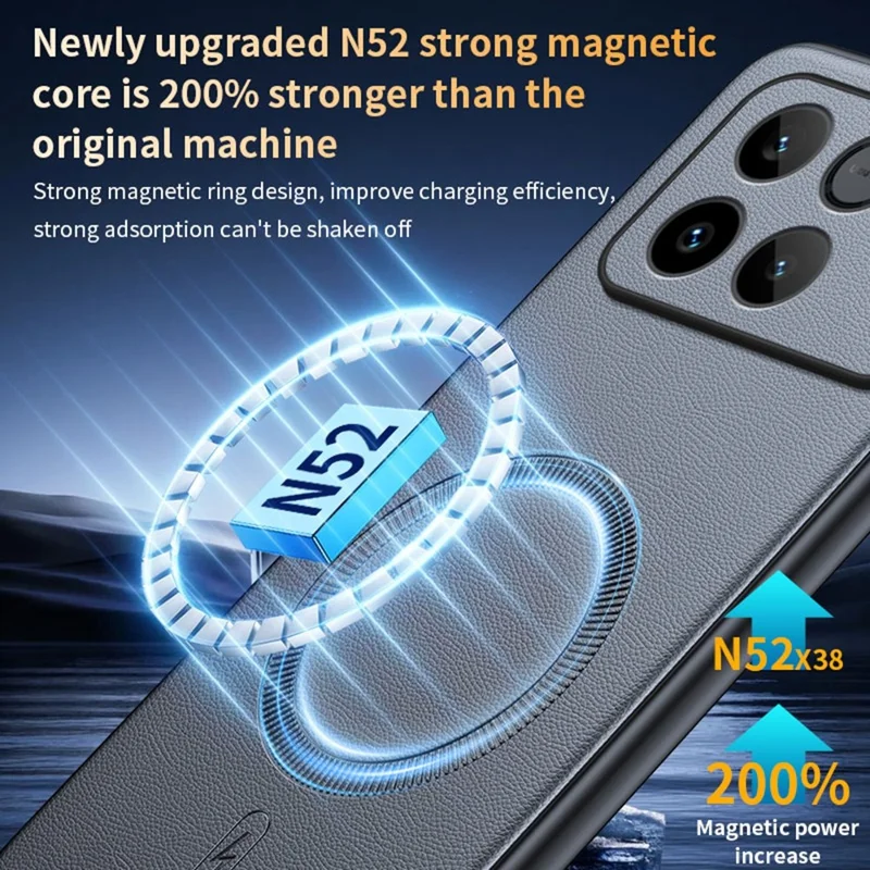 Für Honor Win 5G Magnetische Hülle Lederbeschichtete TPU + PC Handyhülle - Schwarz