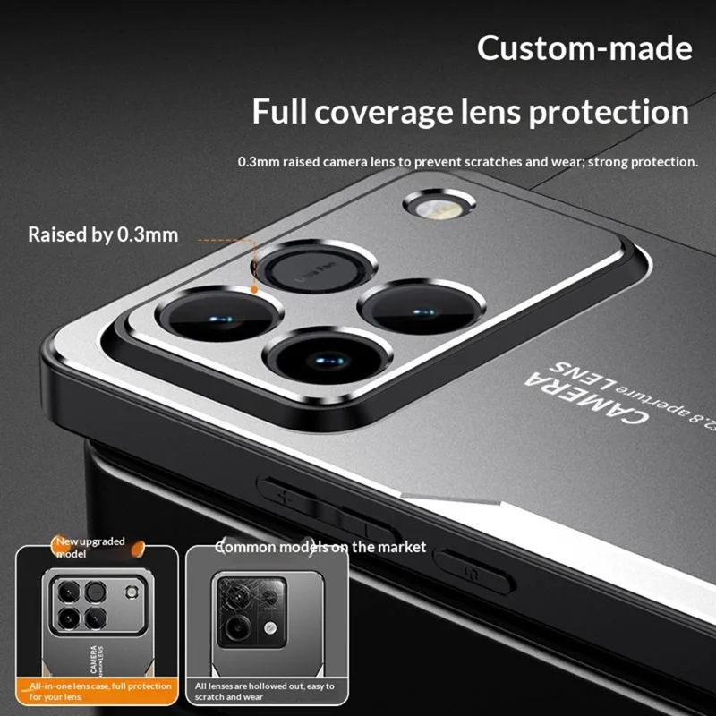 For Honor Win 5G Phone Case Aluminium Alloy TPU PC Back Cover - Gold