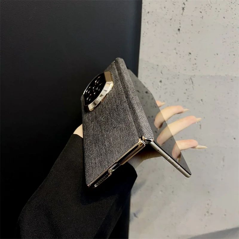 For Huawei Mate X7 Case Jean Cloth Texture Hard PC + Cloth Phone Cover - Blue