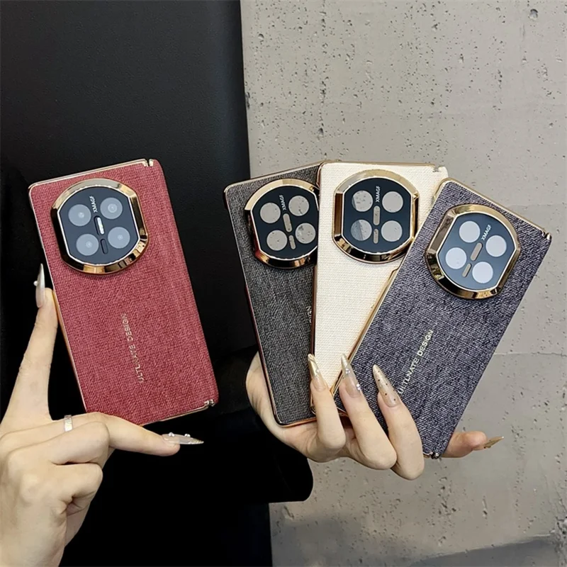 For Huawei Mate X7 Case Jean Cloth Texture Hard PC + Cloth Phone Cover - Blue