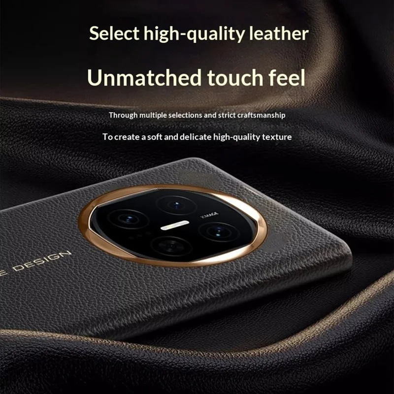 For Huawei Mate X7 Case Litchi Texture Leather Smart View Flip Phone Cover Full Protection Auto Sleep Wake - White / Gold