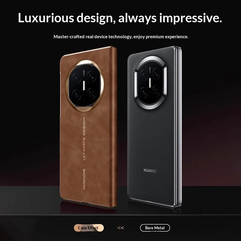 For Huawei Mate X7 Case Leather Smart View Flip Phone Cover Full Protection Auto Sleep Wake - Brown