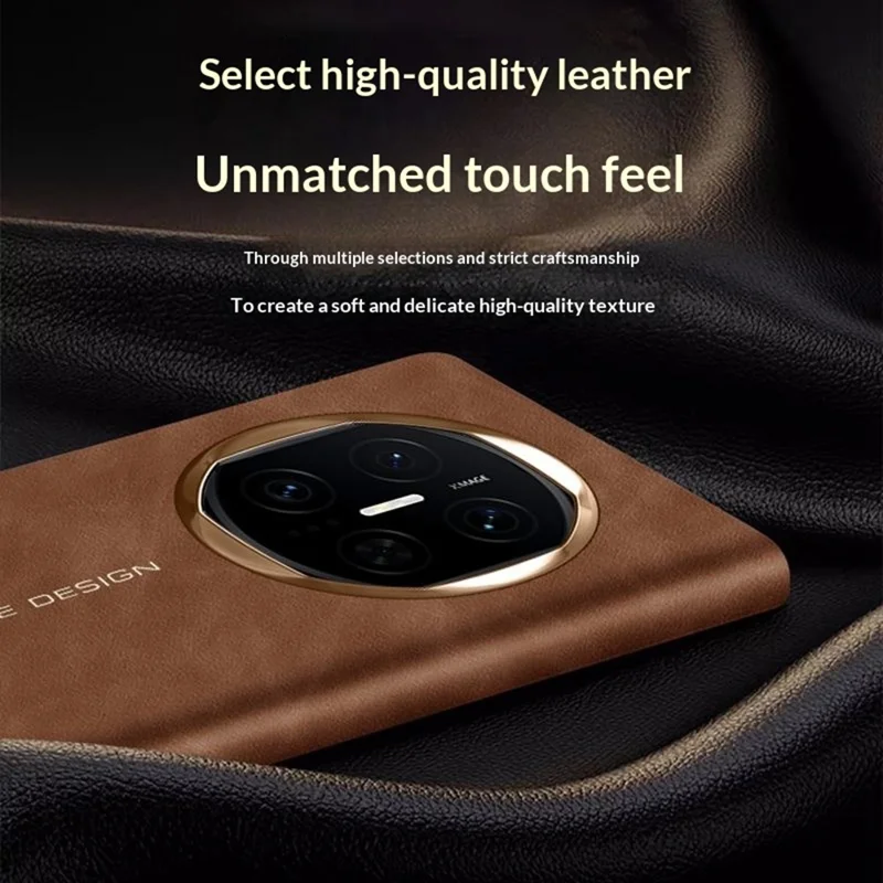 For Huawei Mate X7 Case Leather Smart View Flip Phone Cover Full Protection Auto Sleep Wake - Brown