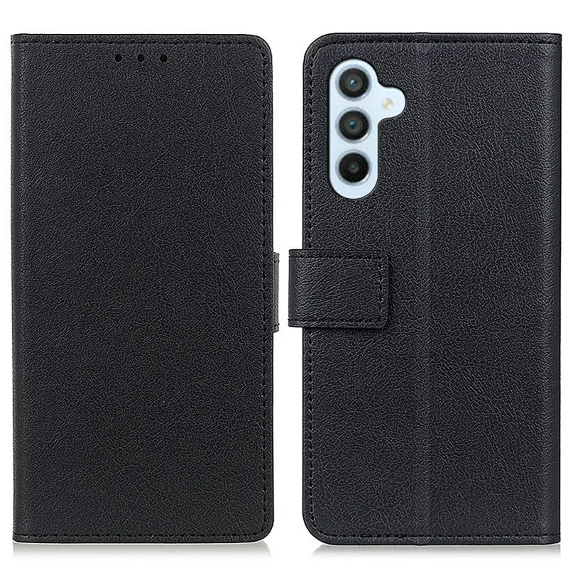 For Samsung Galaxy S26+ Case PU Leather Stand Wallet Phone Cover - Black