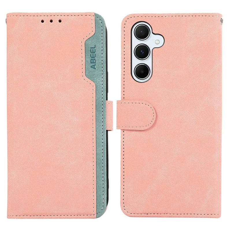ABEEL For Samsung Galaxy S26+ Case Color Splicing Leather Flip Phone Cover RFID Blocking - Pink