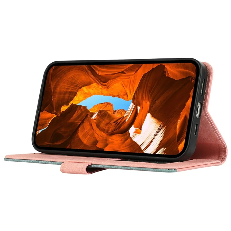 ABEEL For Samsung Galaxy S26+ Case Color Splicing Leather Flip Phone Cover RFID Blocking - Pink