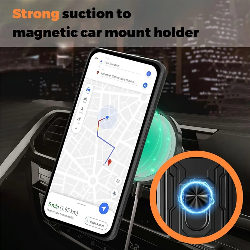 For Samsung Galaxy A37 5G Case PC + TPU Kickstand Phone Back Cover with Camera Slider - Black