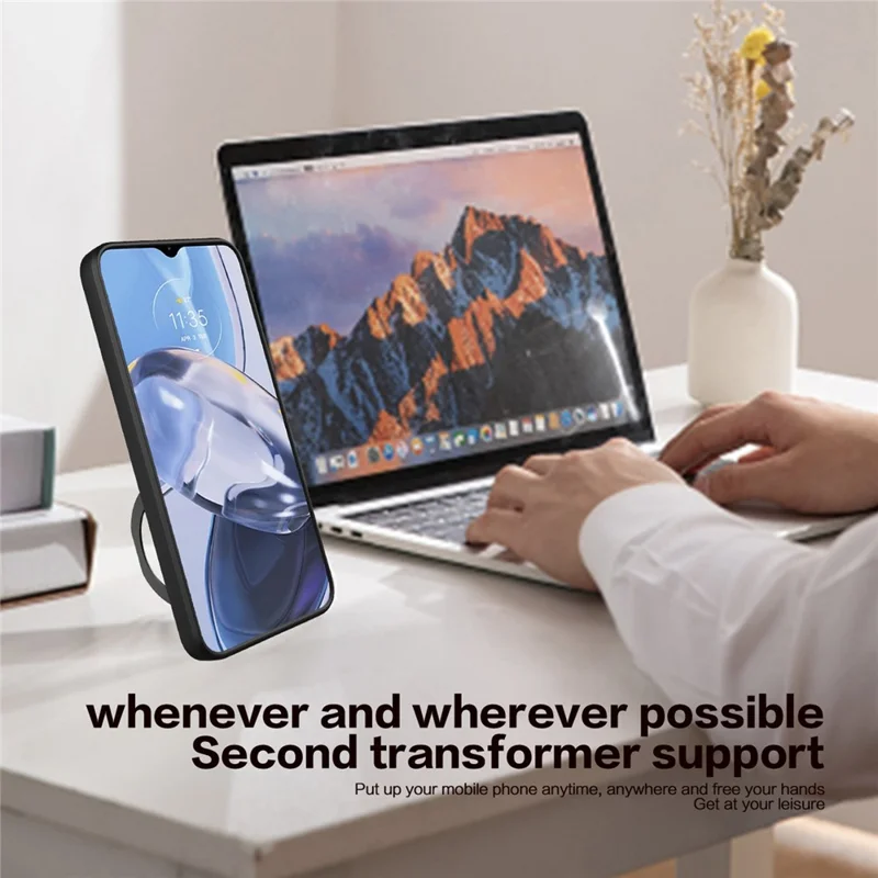 Für Samsung Galaxy S25 Hülle TPU + PC Handytasche mit Ständer, verschiebbares Objektivfenster - Schwarz