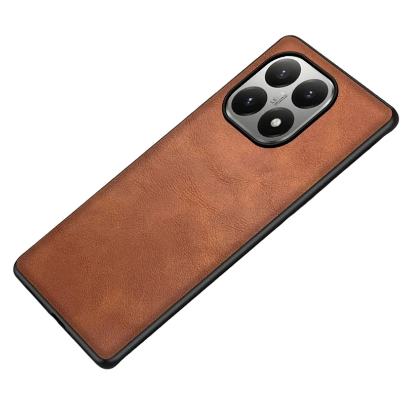 For Xiaomi 15T Case Retro Leather Coated PC + TPU Phone Cover - Brown