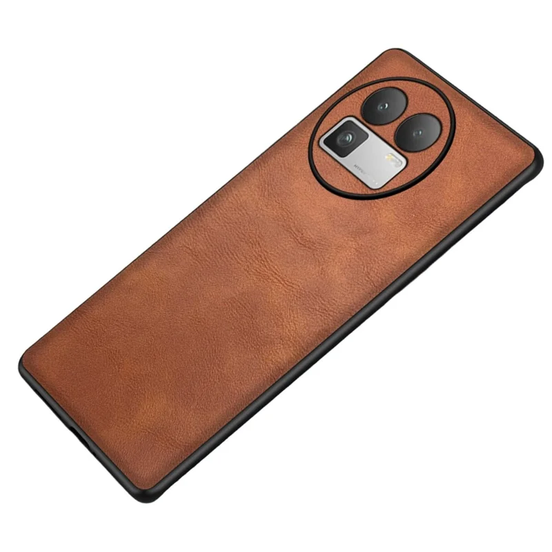 For Realme GT 8 5G Case Retro Leather Coated PC + TPU Phone Cover - Brown