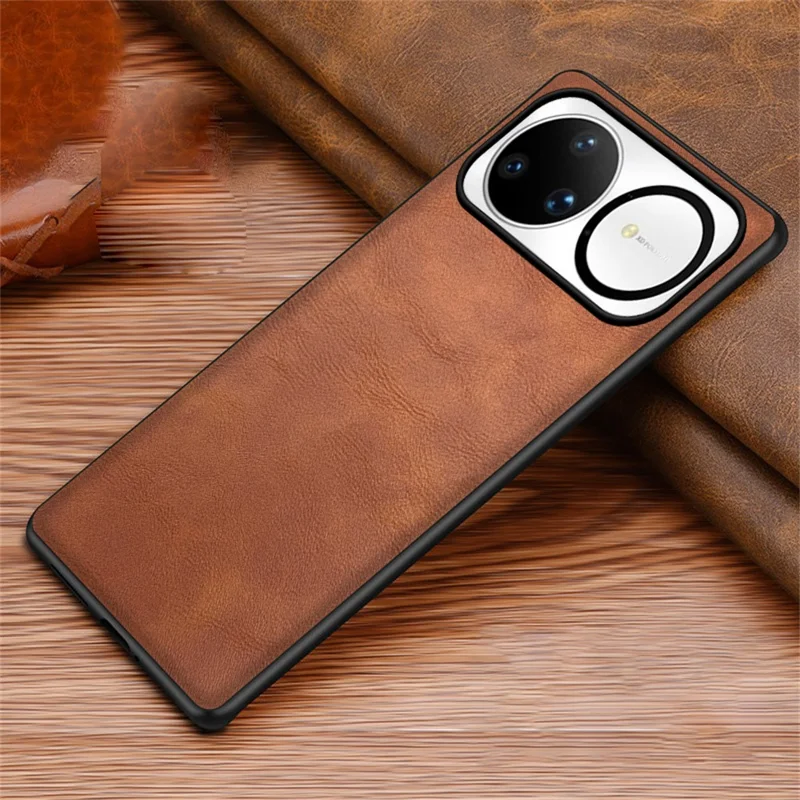 For Huawei nova 15 Ultra 5G Case Retro Leather Coated PC + TPU Phone Cover - Brown