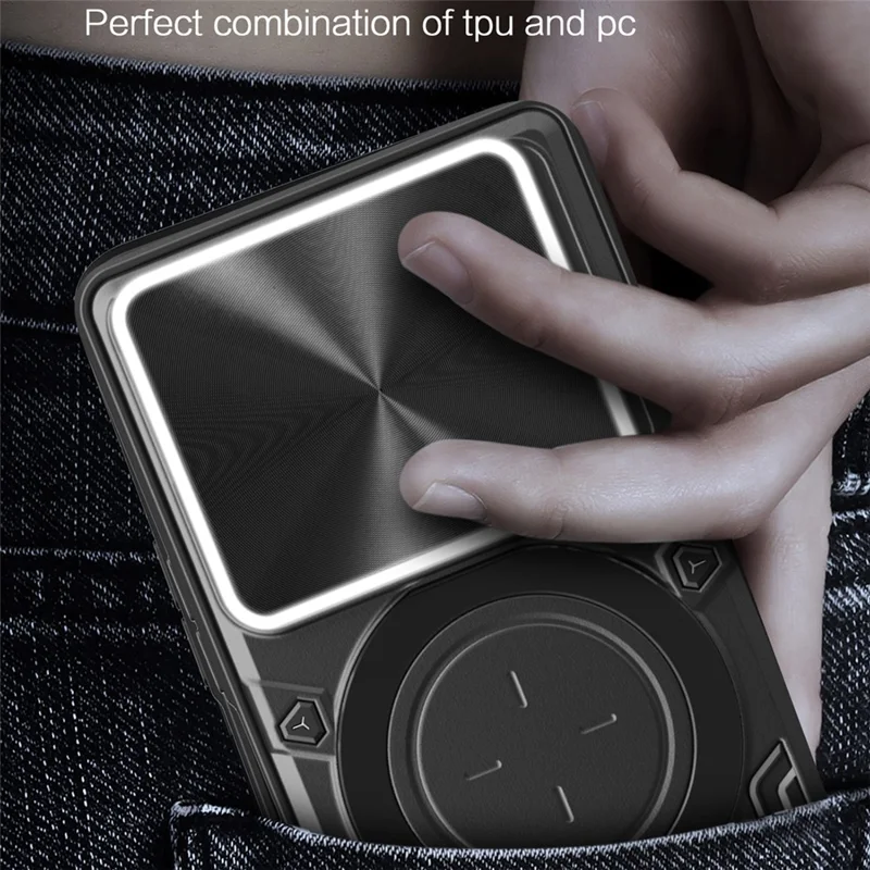 Til Xiaomi Redmi Note 15 Pro 5G (Global) Taske i TPU + PC med fold ud-kontakt, skydelinsevindue - Sort