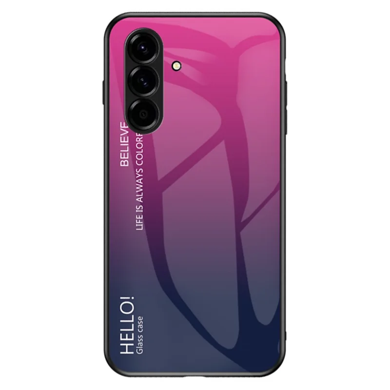 For Samsung Galaxy A37 5G Case Anti-Scratch Tempered Glass + PC + TPU Phone Cover - Gradient Rose
