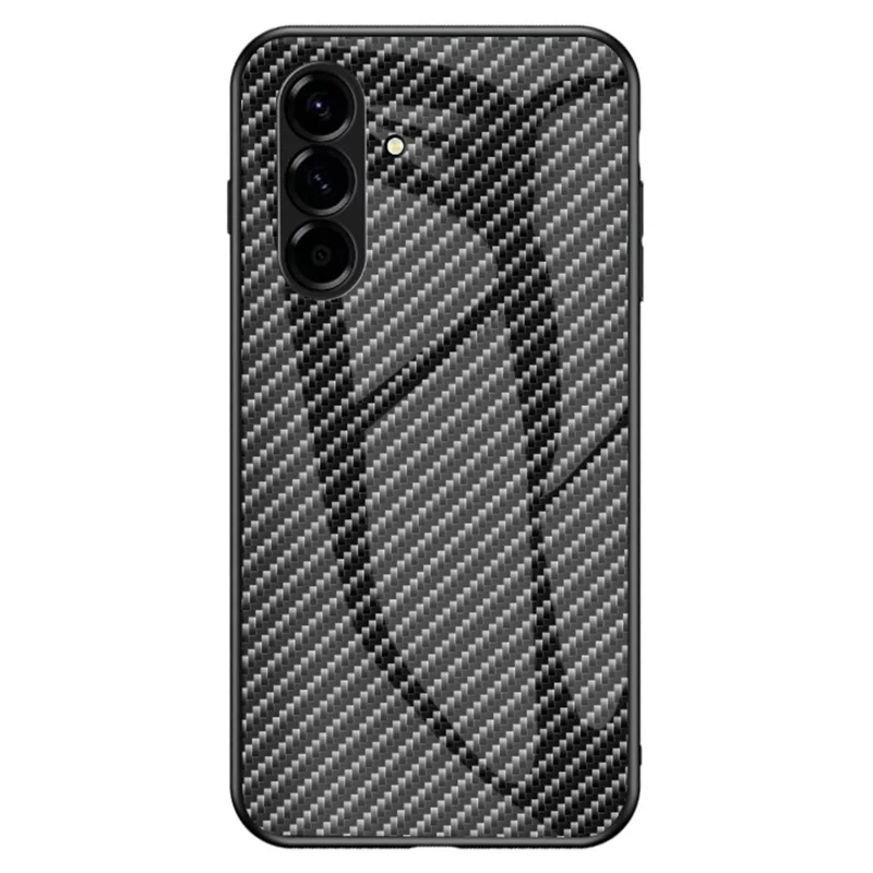 For Samsung Galaxy A37 5G Case Tempered Glass Shockproof Phone Cover - Black Fiber