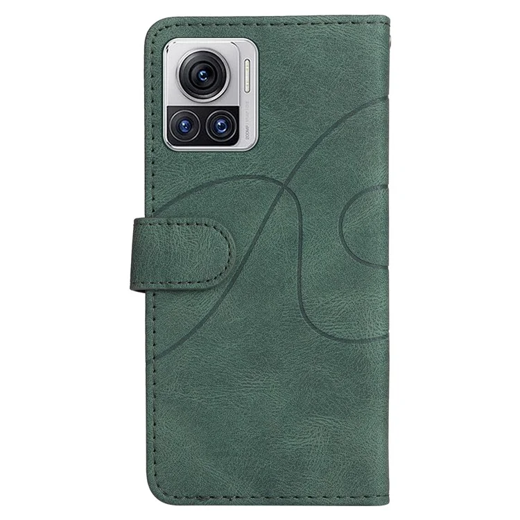 KT Leath Series-1 Pour Motorola Moto X30 Pro 5G / Edge 30 Ultra 5G Anti-drop Dual-color Épisser PU le Cuir de Téléphone Boîte de Portefeuille - Vert