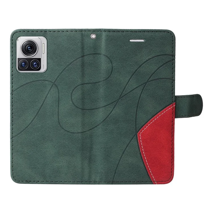 KT Leath Series-1 Pour Motorola Moto X30 Pro 5G / Edge 30 Ultra 5G Anti-drop Dual-color Épisser PU le Cuir de Téléphone Boîte de Portefeuille - Vert
