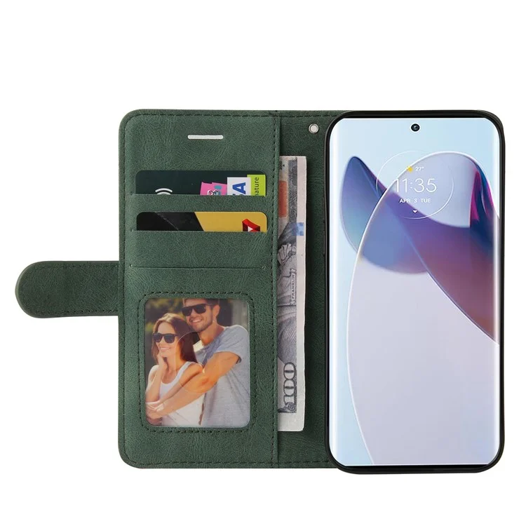 KT Leath Series-1 Pour Motorola Moto X30 Pro 5G / Edge 30 Ultra 5G Anti-drop Dual-color Épisser PU le Cuir de Téléphone Boîte de Portefeuille - Vert