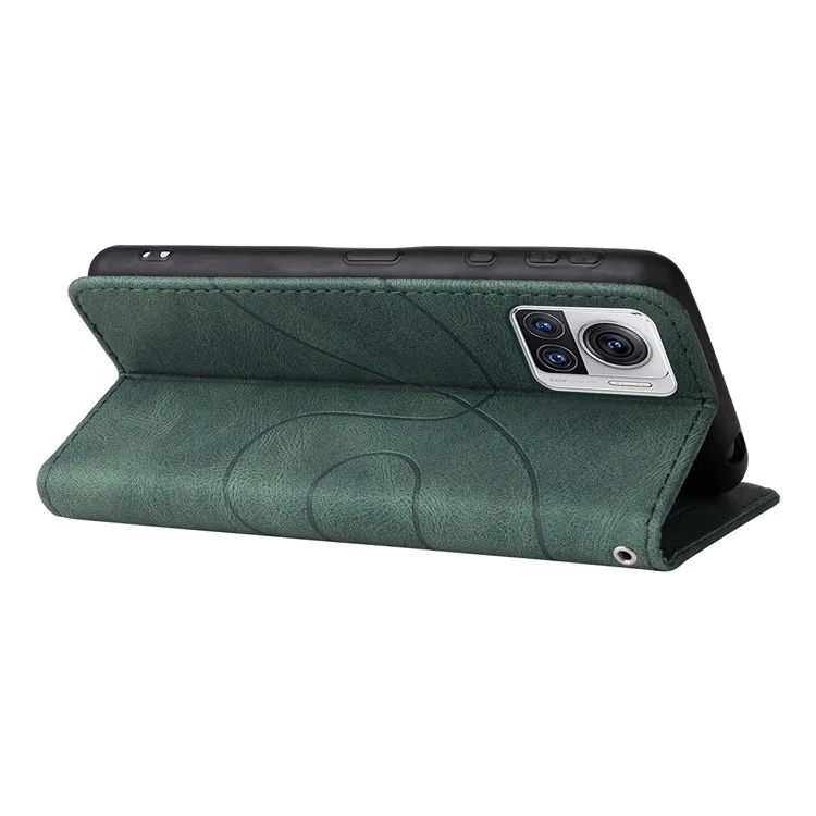 KT Leath Series-1 Pour Motorola Moto X30 Pro 5G / Edge 30 Ultra 5G Anti-drop Dual-color Épisser PU le Cuir de Téléphone Boîte de Portefeuille - Vert