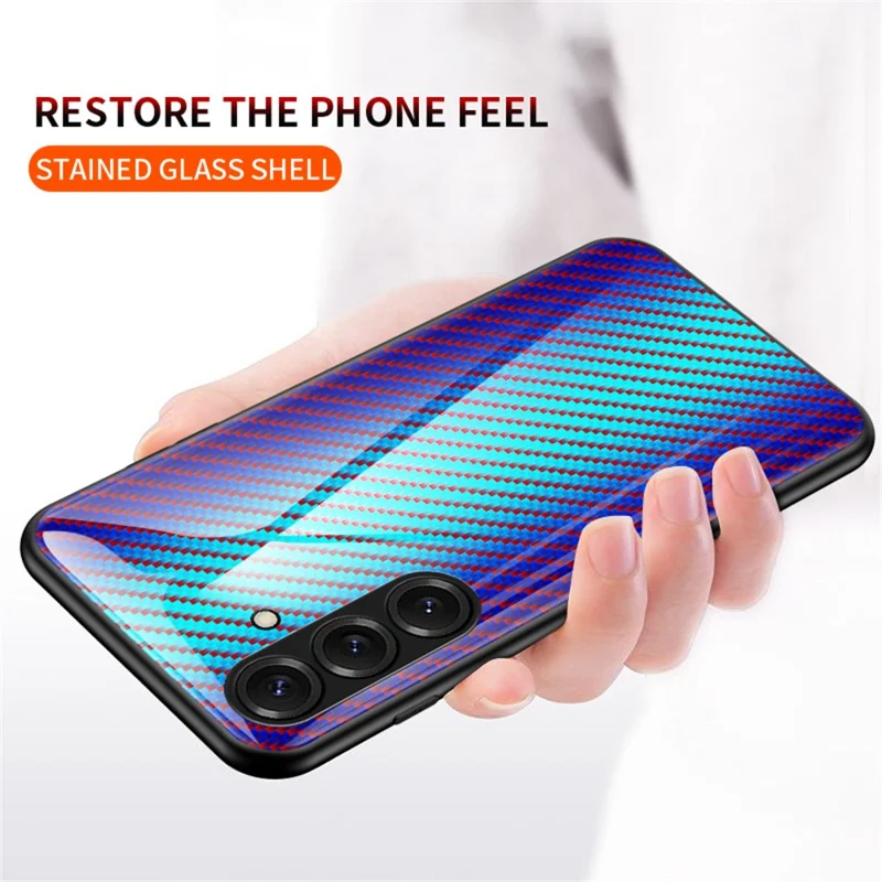For Samsung Galaxy S26 Case Tempered Glass Shockproof Phone Cover - Golden Fiber
