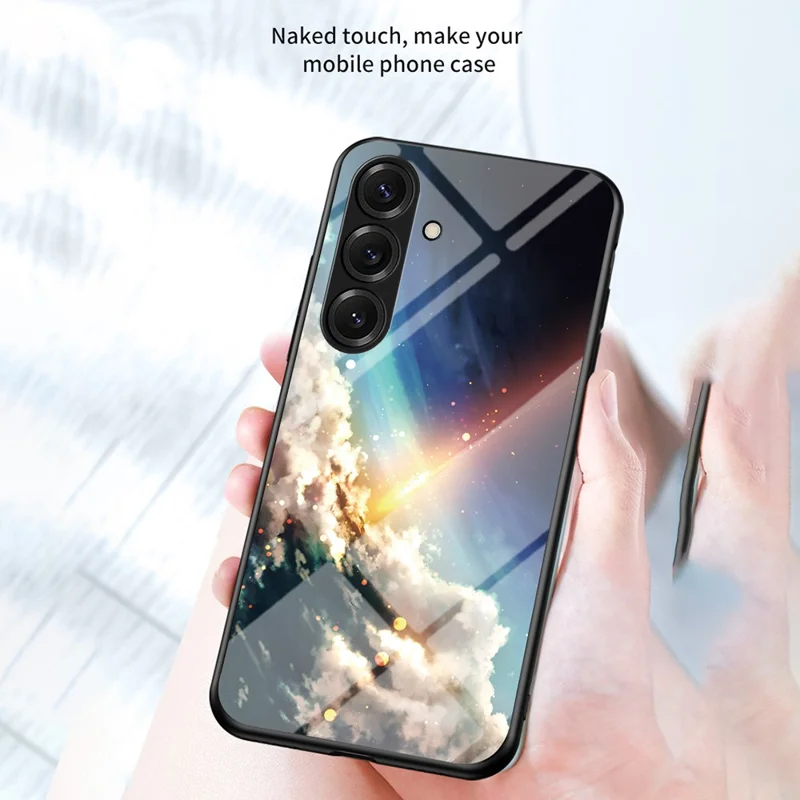 For Samsung Galaxy S26 Case Starry Sky Pattern Tempered Glass Phone Cover - Cosmic Starry Sky