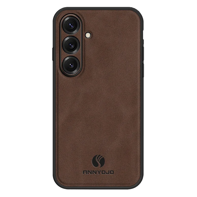 ANNYOJO For Samsung Galaxy S26 Case PU Leather + PC + TPU Anti Drop Phone Back Cover - Coffee