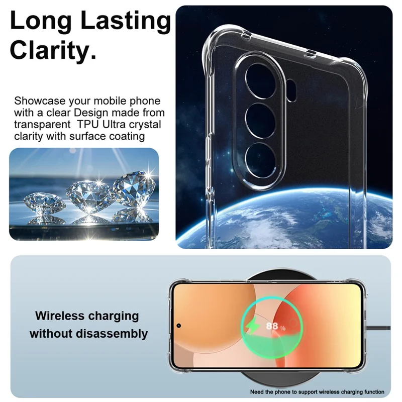 IMAK For Realme P4x 5G Case TPU Phone Cover Airbag Shockproof Protection - Transparent