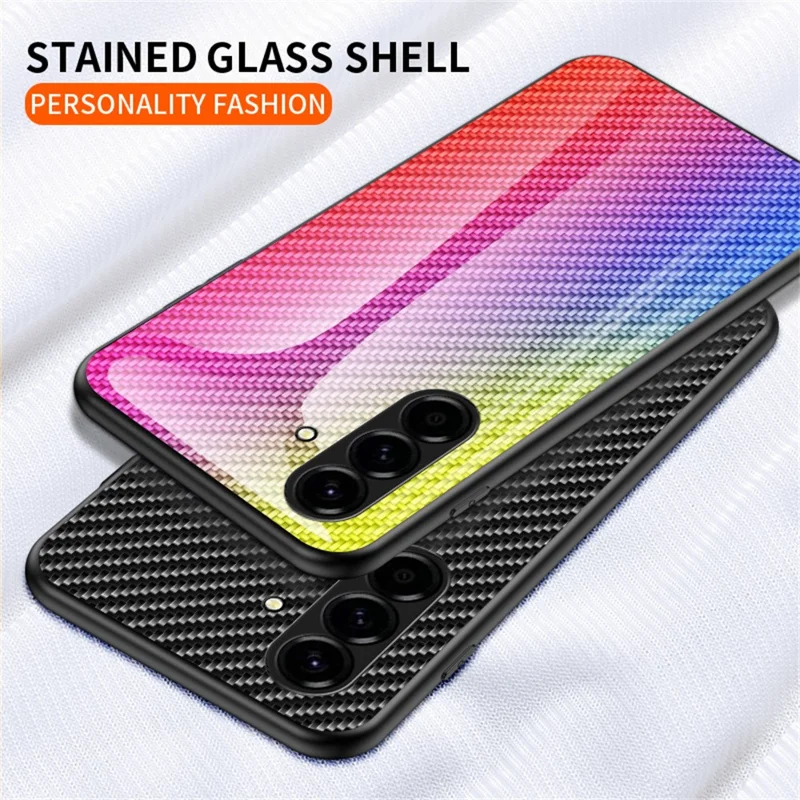 For Samsung Galaxy A27 Case Tempered Glass Shockproof Phone Cover - Colorful Fiber