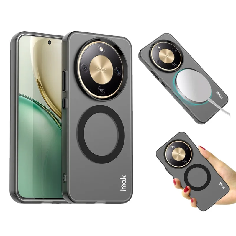 IMAK Magnetic Case for Honor Magic8 Lite 5G / X9d 5G / X70 5G PC + TPU Phone Back Cover - Black