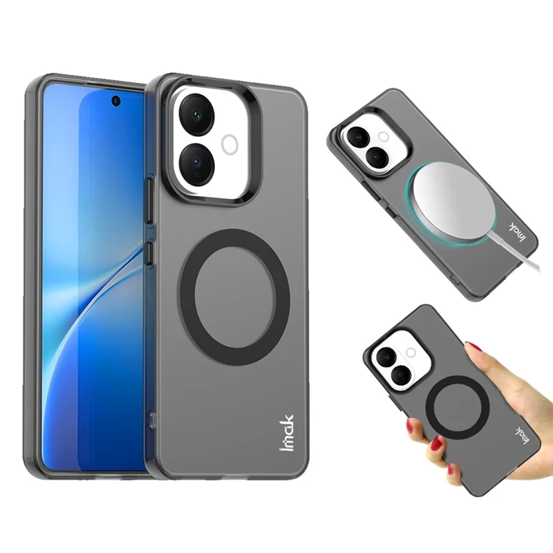 IMAK For vivo V60 Lite 4G / V60 Lite 5G Magnetic Case PC + TPU Phone Back Cover - Black
