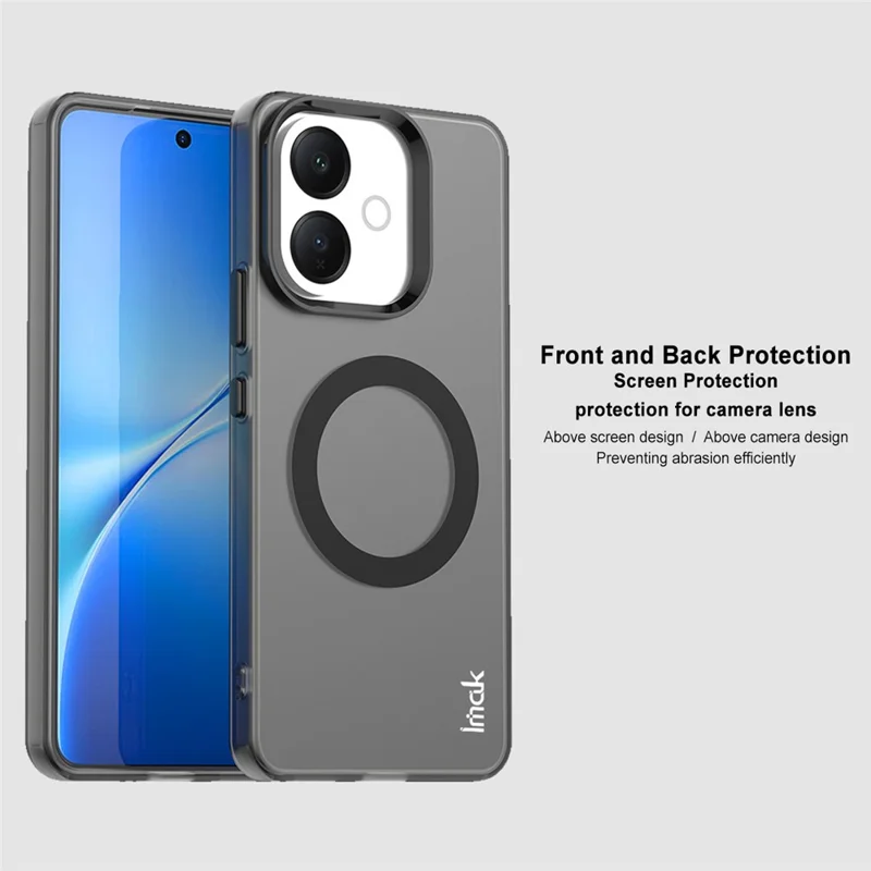 IMAK For vivo V60 Lite 4G / V60 Lite 5G Magnetic Case PC + TPU Phone Back Cover - Black