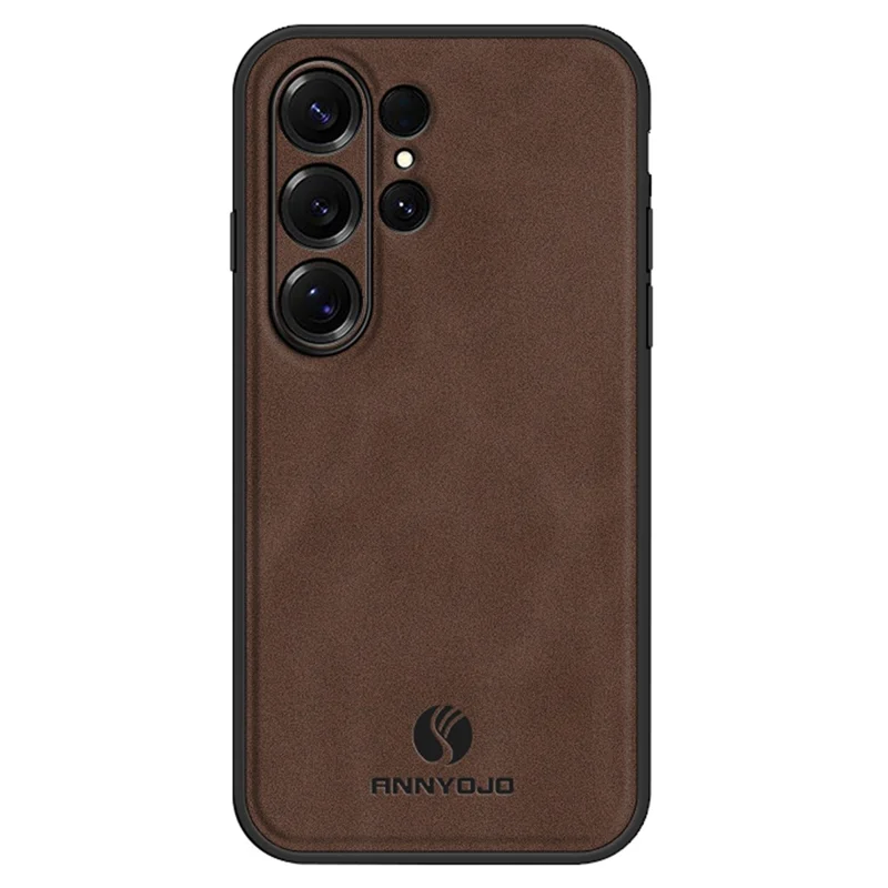 ANNYOJO For Samsung Galaxy S26 Ultra Case PU Leather + PC + TPU Anti Drop Phone Back Cover - Coffee