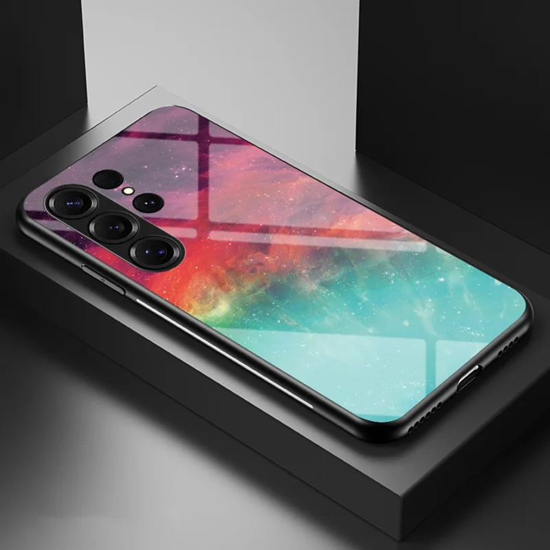 For Samsung Galaxy S26 Ultra Case Starry Sky Pattern Tempered Glass Phone Cover - Color Starry Sky