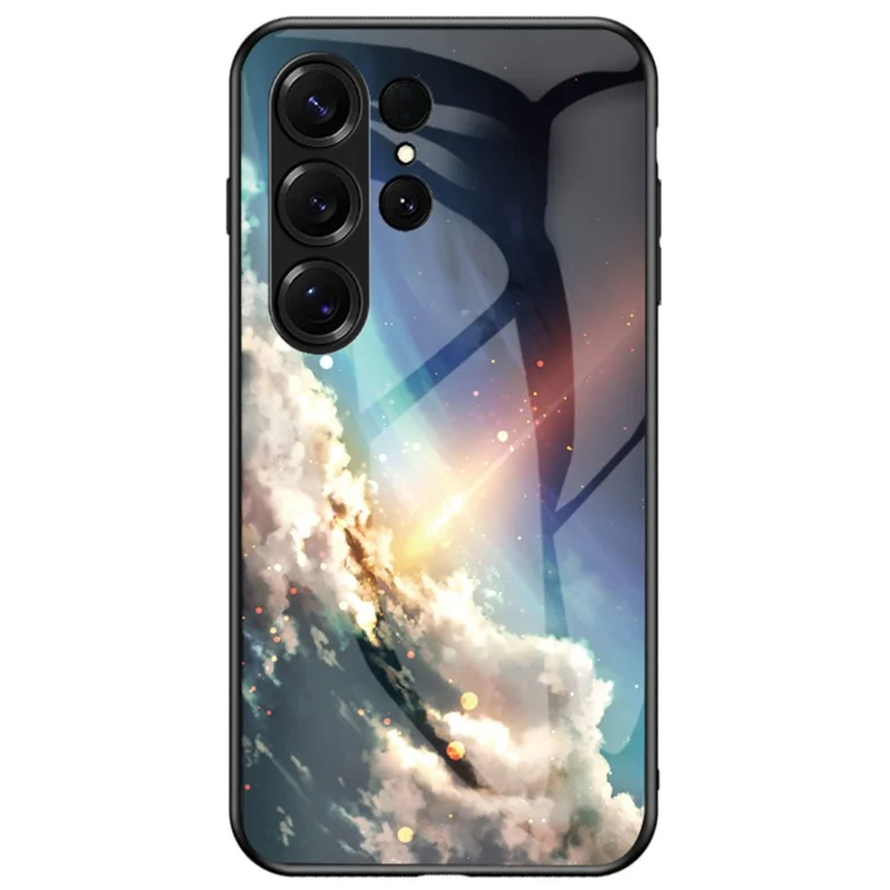 For Samsung Galaxy S26 Ultra Case Starry Sky Pattern Tempered Glass Phone Cover - Bright Starry Sky