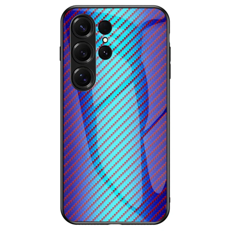 For Samsung Galaxy S26 Ultra Case Tempered Glass Shockproof Phone Cover - Blue Fiber