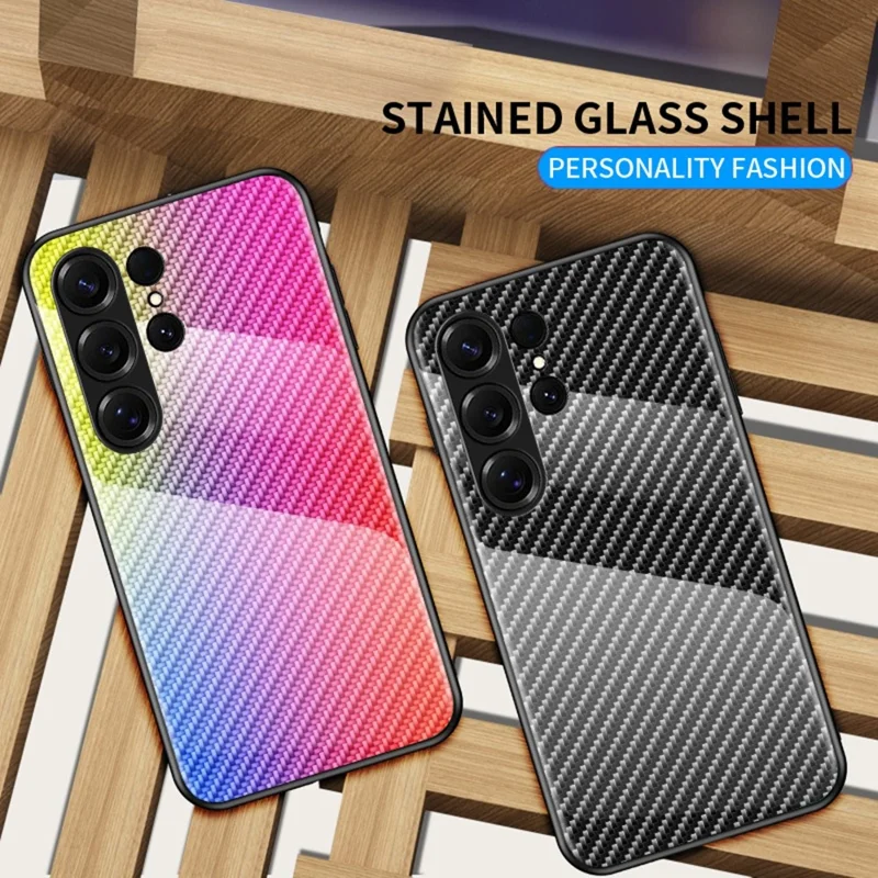 For Samsung Galaxy S26 Ultra Case Tempered Glass Shockproof Phone Cover - Blue Fiber