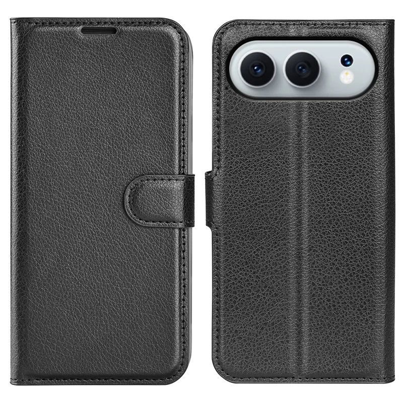 For Honor 500 5G Case Wallet Stand Litchi Texture Shockproof Leather Phone Cover - Black