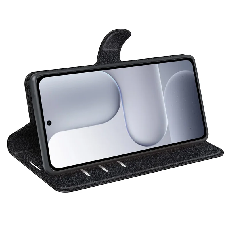 For Honor 500 5G Case Wallet Stand Litchi Texture Shockproof Leather Phone Cover - Black