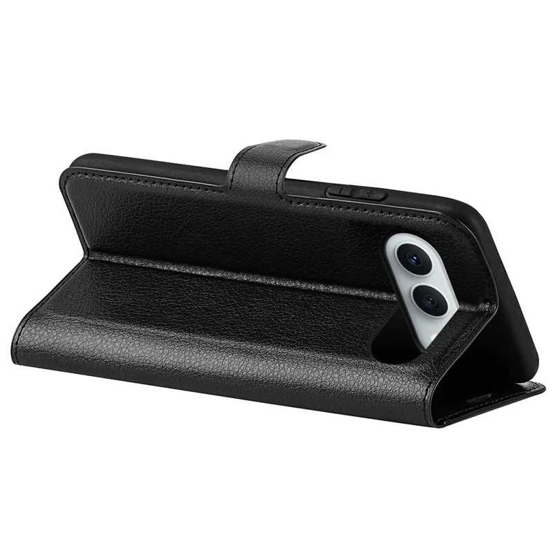 For Honor 500 5G Case Wallet Stand Litchi Texture Shockproof Leather Phone Cover - Black