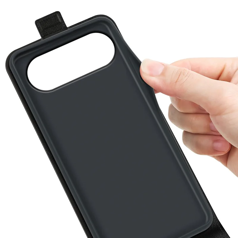 For Honor 500 5G Case with Card Slots Vertical Flip Leather Phone Cover - Black