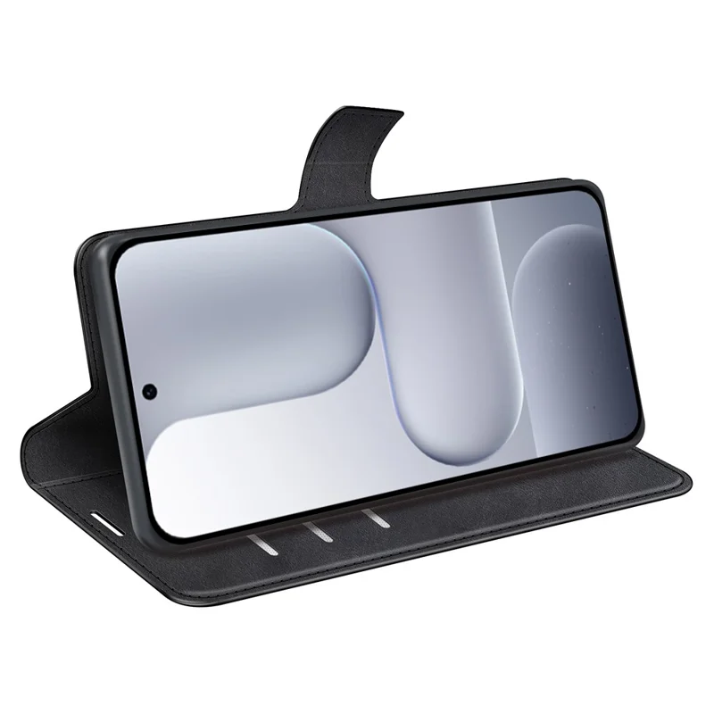 For Honor 500 5G Stand Case Anti-Scratch Calf Texture Leather Phone Cover - Black