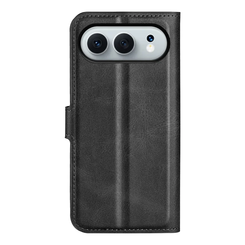 For Honor 500 5G Stand Case Anti-Scratch Calf Texture Leather Phone Cover - Black