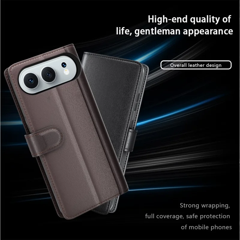 For Honor 500 5G Case Genuine Split Leather Phone Cover with Wallet Stand - Black